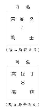 事故機離陸の遁甲盤